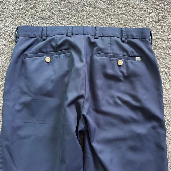 2X Peter Millar Durham High Drape Performance Pants Navy Blue Stretch Mens 33x30 - Picture 7 of 8